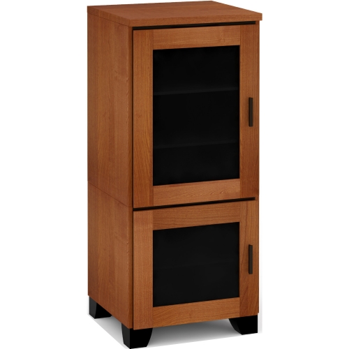 Elba 517 AV Cabinet in American Cherry with Smoked Glass